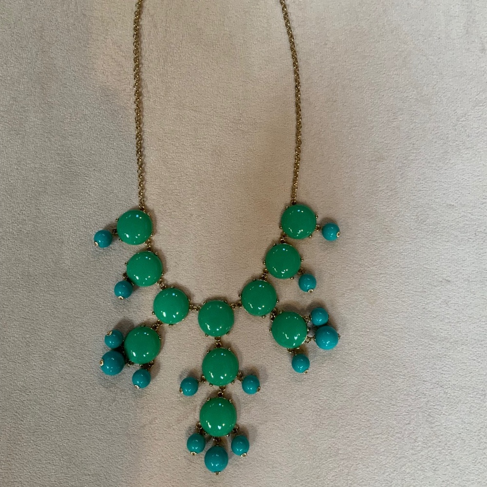 JCrew Green Statement Necklace Scandi Retro Officecore Cottagecore